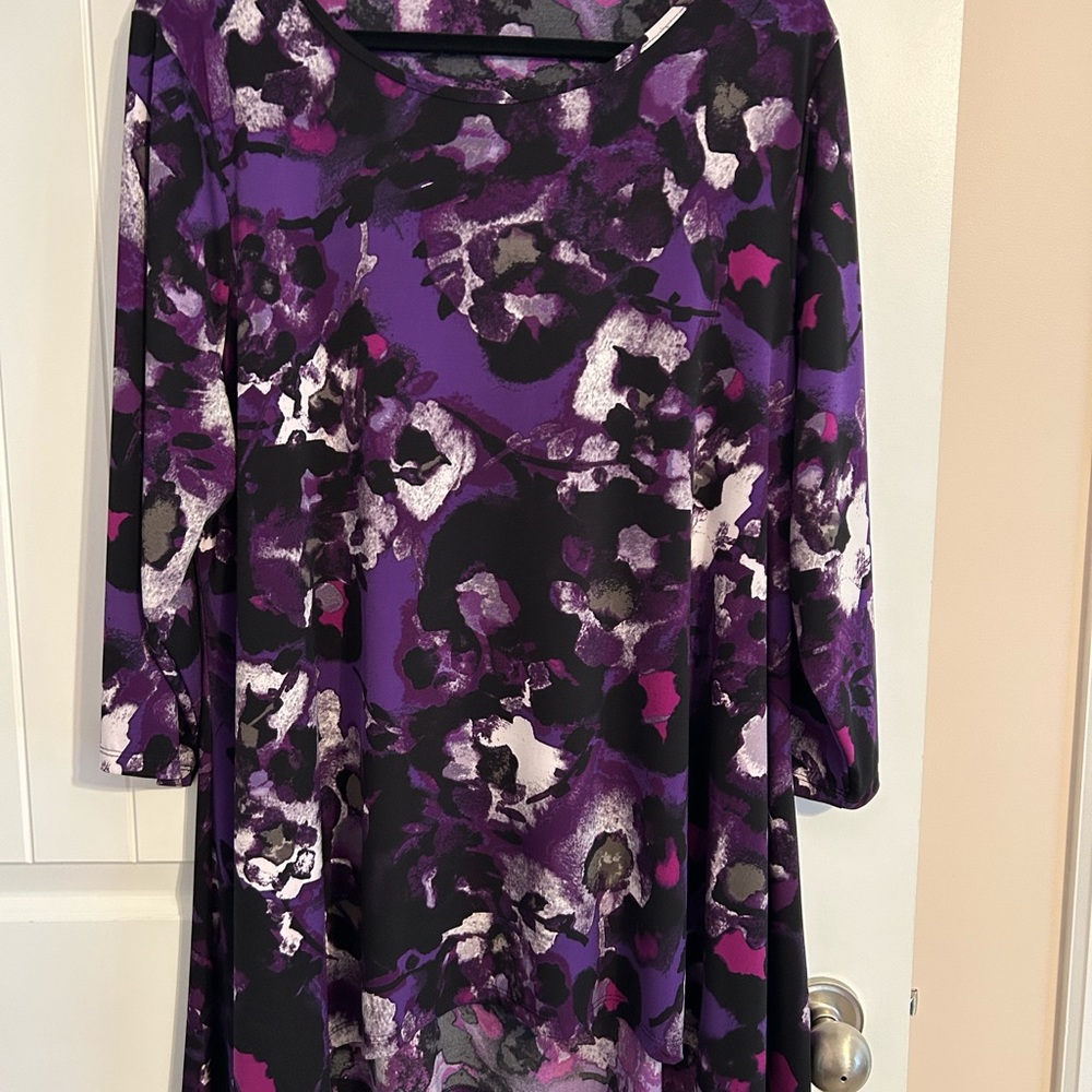 Chic Purple Floral Women's Tunic
